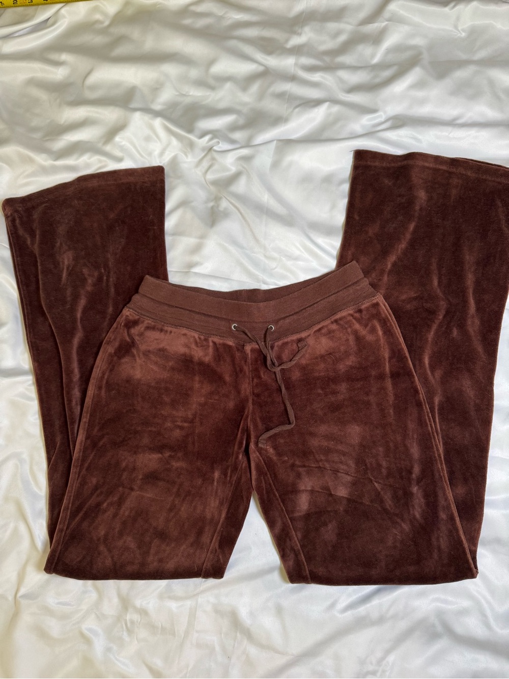Blu Chic Cozy Brown Velour Flared Lounge Pants, Women’s Small